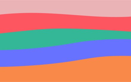 vågor i rosa, rött, grönt, blått och orange