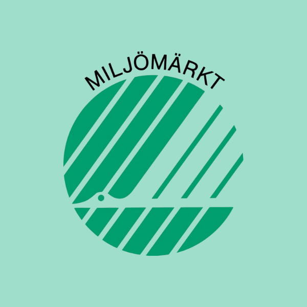 Svanens miljömärkning mot ljusgrön bakgrund.
