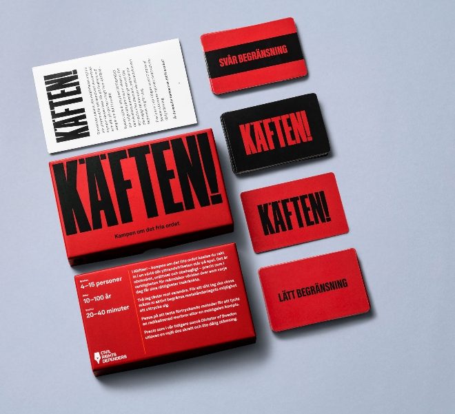 Bild av sällskapsspelet Käften från Civil Rights Defenders.