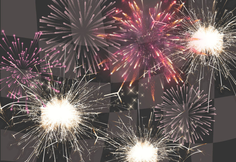 Bild på fyverkerier